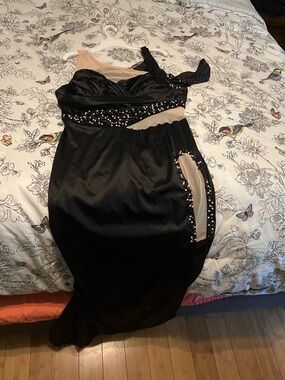 Black and Nude Beaded Evening Dress new with tags.